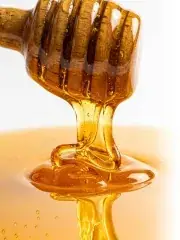 Honey dripping from a dipper